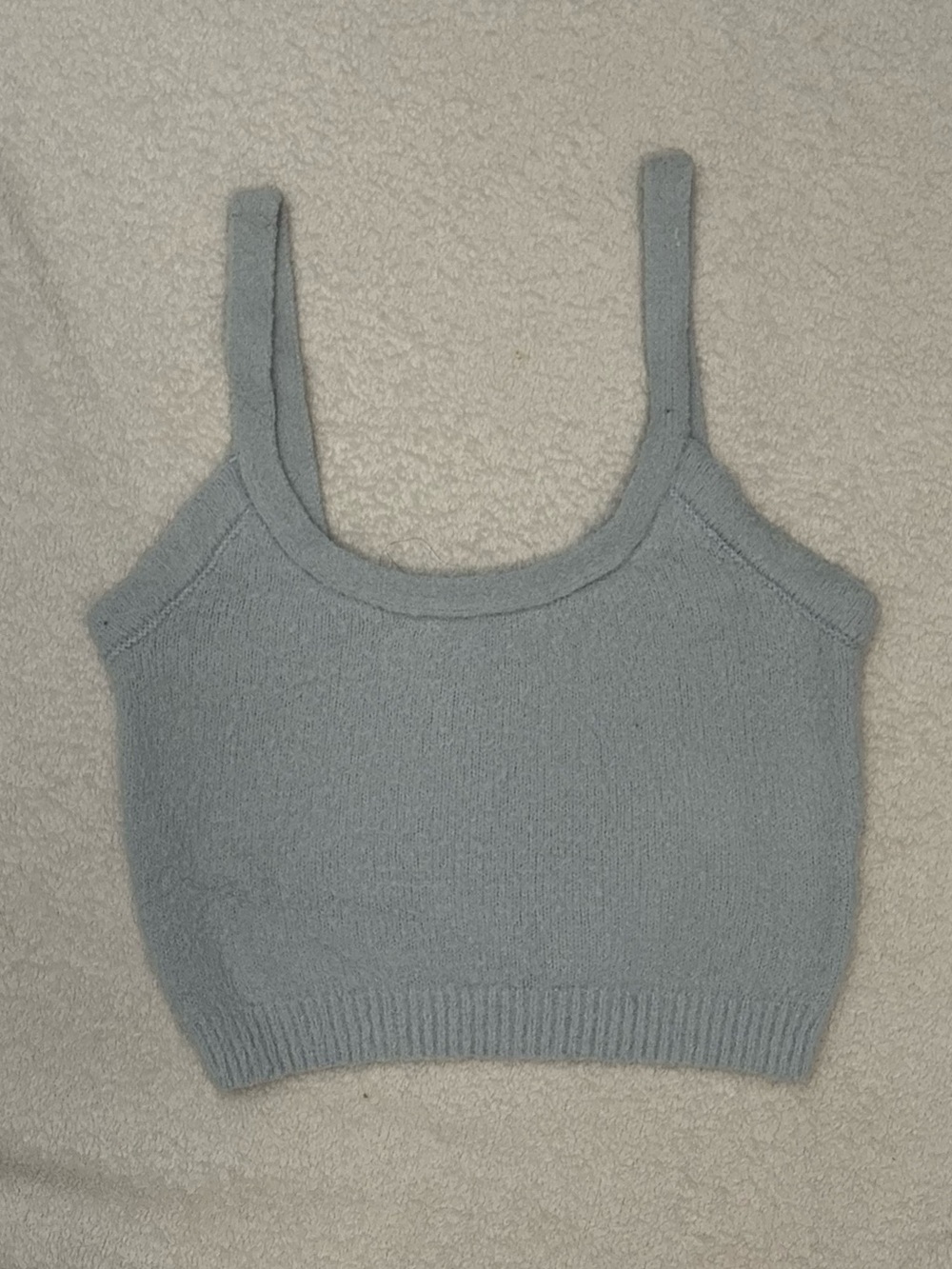 Kendall & Kylie Soft Knit Cropped Tank in Light Blue